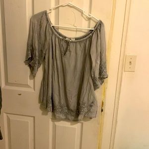 Off both shoulders grey beautiful shirt for casual or dress up wear